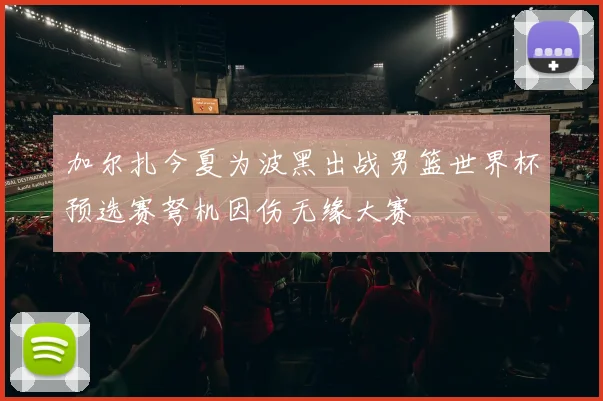 加尔扎今夏为波黑出战男篮世界杯预选赛弩机因伤无缘大赛